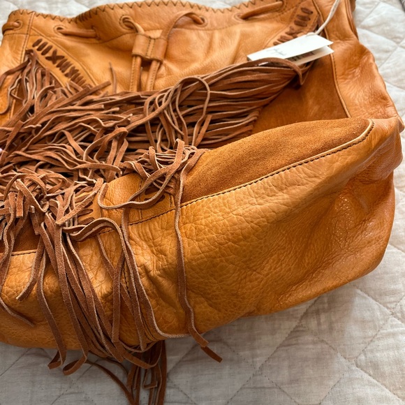 Free People Orange Fringe Tote/Hobo bag - Picture 12 of 14